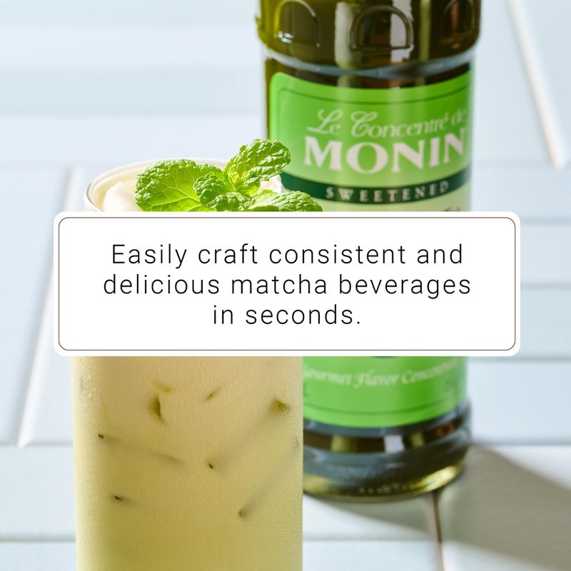 Monin - Matcha Green Tea Concentrate, Made with Organic Japanese Matcha Powder, 40mg Caffeine Per Serving, Great for Matcha Lattes, Lemonades, & Desserts, Non-GMO, Gluten-Free (Plastic, 1 Liter) - Image 4
